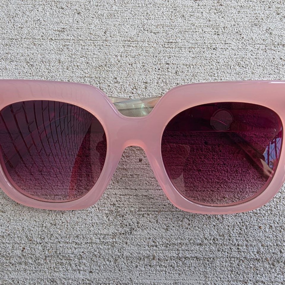 Loveshackfancy Triana 1154 Pink Cat Eye Sunglasses Floral Logo Designer Women - Picture 2 of 7